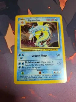 Pokemon Gyarados Base Set 6/102 Holo Rare English 1999 Wizards Card MP - Image 1