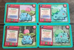 Vintage Bulbasaur Ivysaur 1999 Pokemon Jr Adventure Game Card Lot Of 4 VTG - Image 1