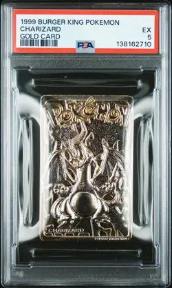 1999 BURGER KING POKEMON GOLD CARDS CHARIZARD PSA 5 - Image 1