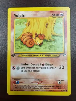 Vulpix 91/105 Pokemon TCG 1st Edition NEO Destiny LP+/NM- Vintage 2002 Card - Image 1