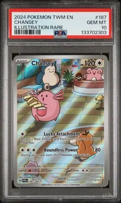 PSA 10 Chansey 187/167 Pokemon Twilight Masquerade Illustration Rare - Image 1