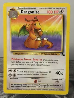 Dragonite 19/62 Fossil Regular Pokemon TCG - EX-NM - Image 1