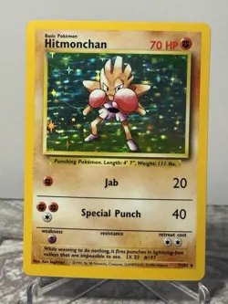Hitmonchan - Holo - 7/102 Base Set - WOTC Unlimited - Pokemon TCG - 1999 LP-NM - Image 1