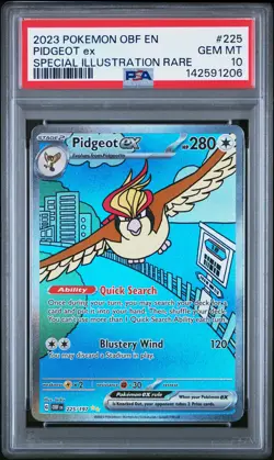 2023 POKEMON OBF EN-OBSIDIAN FLAMES SPECIAL ILLUSTRATION RARE PIDGEOT EX PSA 10 - Image 1