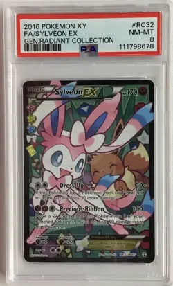 2016 POKEMON XY GENERATIONS RADIANT COLL #RC32 FULL ART/SYLVEON EX PSA 8 - Image 1