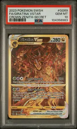 2023 Pokemon SWSH Crown Zenith Secret #GG69 FA/ Giratina VSTAR PSA 10 - Image 1