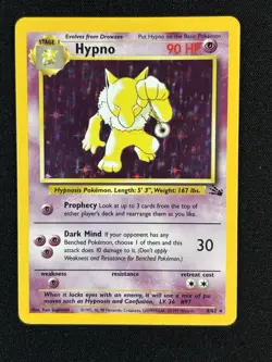 Pokemon Hypno 8/62 Fossil Holo Rare Unlimited Stage 1 90 HP English - Image 1