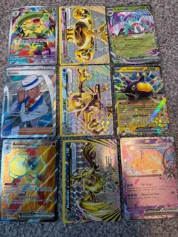 Random 9 card pokemon card lot golduck breaks Ludicolo full art mega ex trainer - Image 1