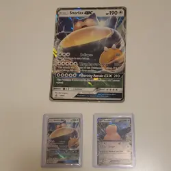 Pokemon TCG 3-Card Lot Snorlax GX SM05 Holo Jumbo & Standard Cards - Image 1