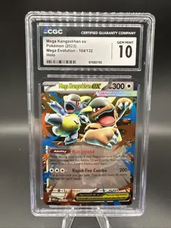CGC 10 Mega Kangaskhan ex 104/132 Mega Evolution Pokemon Card GEM MINT Holo - Image 1