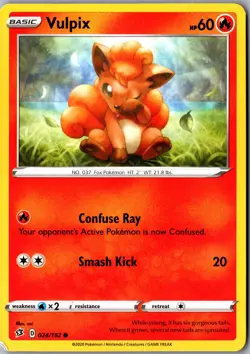 Vulpix 024/192 Common SWSH02: Rebel Clash LP Pokemon Card - Image 1
