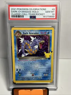 Pokemon TCG Dark Gyarados Holo Card 8/82 Celebrations Series PSA 10 Gem Mint - Image 1