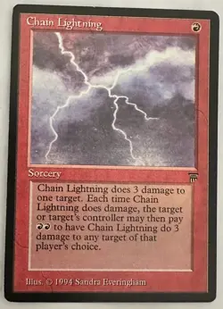 Magic The Gathering MTG Card Chain Lightning Red Legends - Image 1