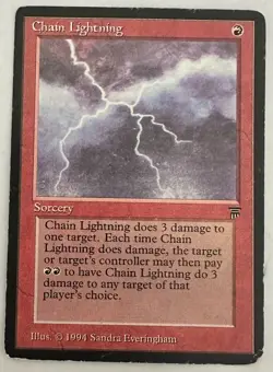Magic The Gathering MTG Card Chain Lightning Red Legends - Image 3