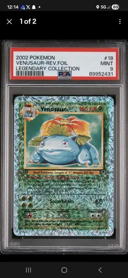 2002 Pokemon Legendary Collection Reverse Foil Venusaur #18 PSA 9 - Image 1