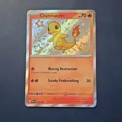 Pokemon Charmander Shiny Rare Holo 109/091 SV: Paldean Fates 70 HP - Image 1