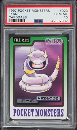Pokemon Japanese Ekans #023 Carddass Pocket Monsters 1997 Low Pop 11 PSA 10 - Image 1