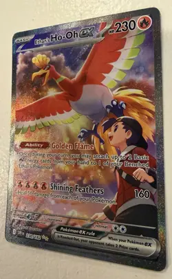 Pokemon TCG Ethan's Ho-Oh EX 230/182 SIR Destined Rivals Holo SV10 Secret Rare - Image 3