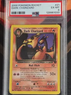 Pokemon TCG Dark Charizard 21/82 Rare Card Vintage - Graded PSA 6 - Image 1