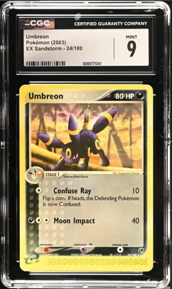 Umbreon 24/100 CGC 9 MINT EX Sandstorm Rare Vintage 2003 Pokemon Card - Image 1