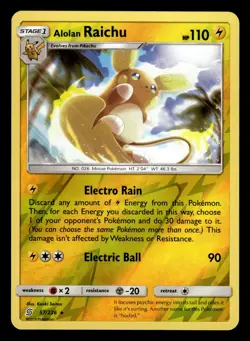 Alolan Raichu 57/236 Reverse Holo S&M Unified Minds Pokemon Card - Image 1