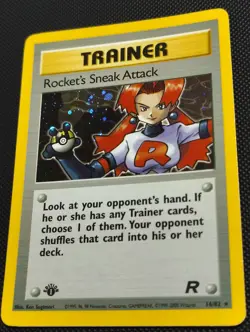Pokemon TCG Cards 1st Edition Rocket's Sneak Attack 16/82 Holo Rare - Image 1