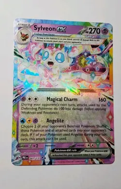 SYLVEON EX HOLOGRAPHIC Pokemon Card 086/191 Surging Sparks Double Rare Mint - Image 1