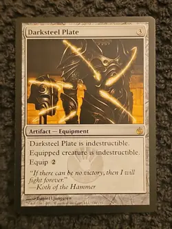 🔥 Darksteel Plate 🔥 MTG Mirrodin Besieged RARE MT/NM 🔮 Magic The Gathering 🔮 - Image 1