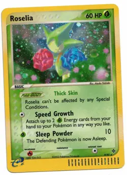 Pokemon Card: Roselia HOLO 9/97 EX Dragon Set E-Reader Rare! EX - Image 1