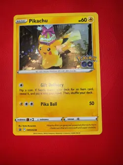 Pikachu - SWSH234 - Cosmos Holo - Black Star Promo - Pokemon Go - Pokemon - EX+ - Image 2