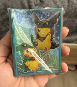Rayquaza Poncho Pikachu 62 Sleeves Japanese Pokemon Center Exclusive Sealed YN77 - Image 1