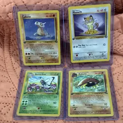 Pokemon TCG Jungle 1st Edition Cubone Meowth Butterfree Kabuto 1999 MINT NonHolo - Image 1