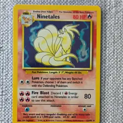 Pokemon Ninetales 12/102 Base Set Stage 1 80 HP Holo Rare Card English - Image 1