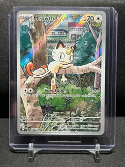 Meowth 106/094 IR Illustration Rare Holo Pokemon 2025 Phantasmal Flames NM - Image 1
