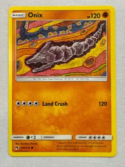 Onix 109/214 Common Lost Thunder Pokemon Lightly Played - Image 1