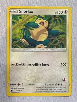 Snorlax 50/68 Rare Hidden Fates Pokemon Near Mint - Image 1