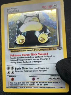 Pokemon TCG Snorlax 11/64 Holo 1999 Jungle Set - Image 4