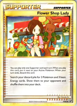 Flower Shop Lady 74/90 Undaunted Pokemon TCG LP Normal - Image 1