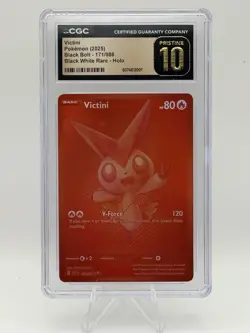Pokemon: Black Bolt White Flare - Victini 171/086 Red Monochrome CGC PRISTINE 10 - Image 1