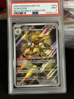 2025 POKEMON MEP MEGA EVOLUTION ETB PROMO #009 ALAKAZAM PSA 9 - Image 1