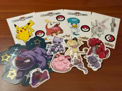 ⭐Pokemon Sticker & Cards Lot Of 12! - Image 1
