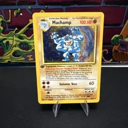 Pokemon TCG Machamp 1st Edition Holo Rare Card Base Set 8/102 - Image 1