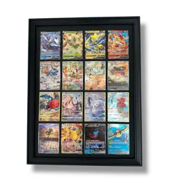 Black display Frame For Pokemon Cards. Holds 16 Cards. UV Protection - Image 1