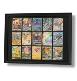 Black display Frame For Pokemon Cards. Holds 15 Cards. UV Protection - Image 1