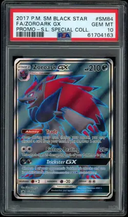 2017 Pokemon PSA 10 Zoroark GX BSP SM84 Promo Card Shining Legends Special Coll - Image 1