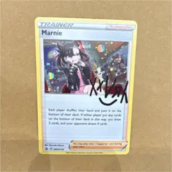 Pokemon Marnie Trainer Supporter Promo Autographed Holo SWSH120 SWSH Card - Image 1