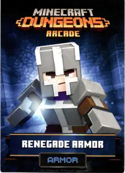 Renegade Armor - 2021 Raw Thrills Minecraft Dungeons Arcade Vending Cards #33 - Image 1