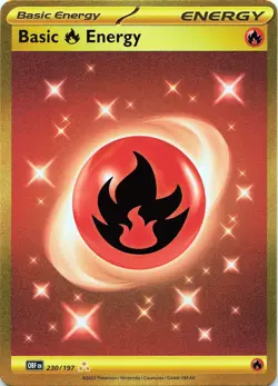 POKEMON Basic Fire Energy - #230/197 Holo SV03: Obsidian Flames NM - Image 1