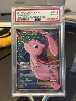 2013 POKEMON B&W LEGEND TREASURES RADIANT COLL #RC24 FULL ART/MEW EX PSA 8 - Image 1