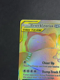 Eevee & Snorlax GX (Secret) 191/181 Sun & Moon Team Up Pokemon Card - Image 2